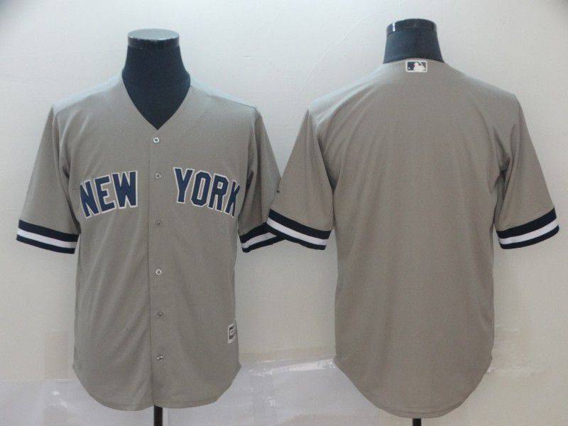 Men New York Yankees Blank Grey Game MLB Jerseys